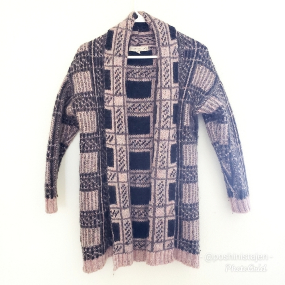 Cardigan Sweater - Lineamaglia Long Wool Cardigan Sweater Medium